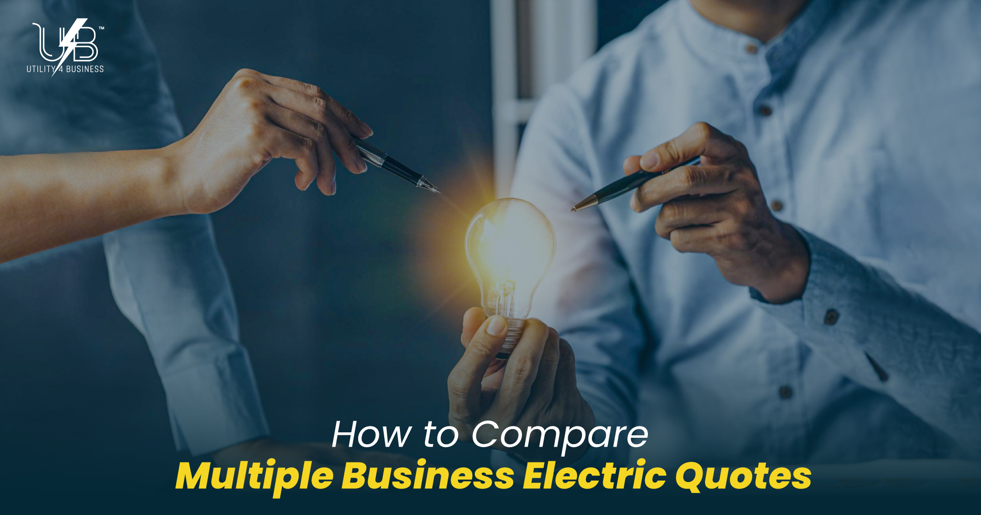 Compare Multiple Business Electric Quotes; team reviews UK electricity rates, light bulb highlights savings